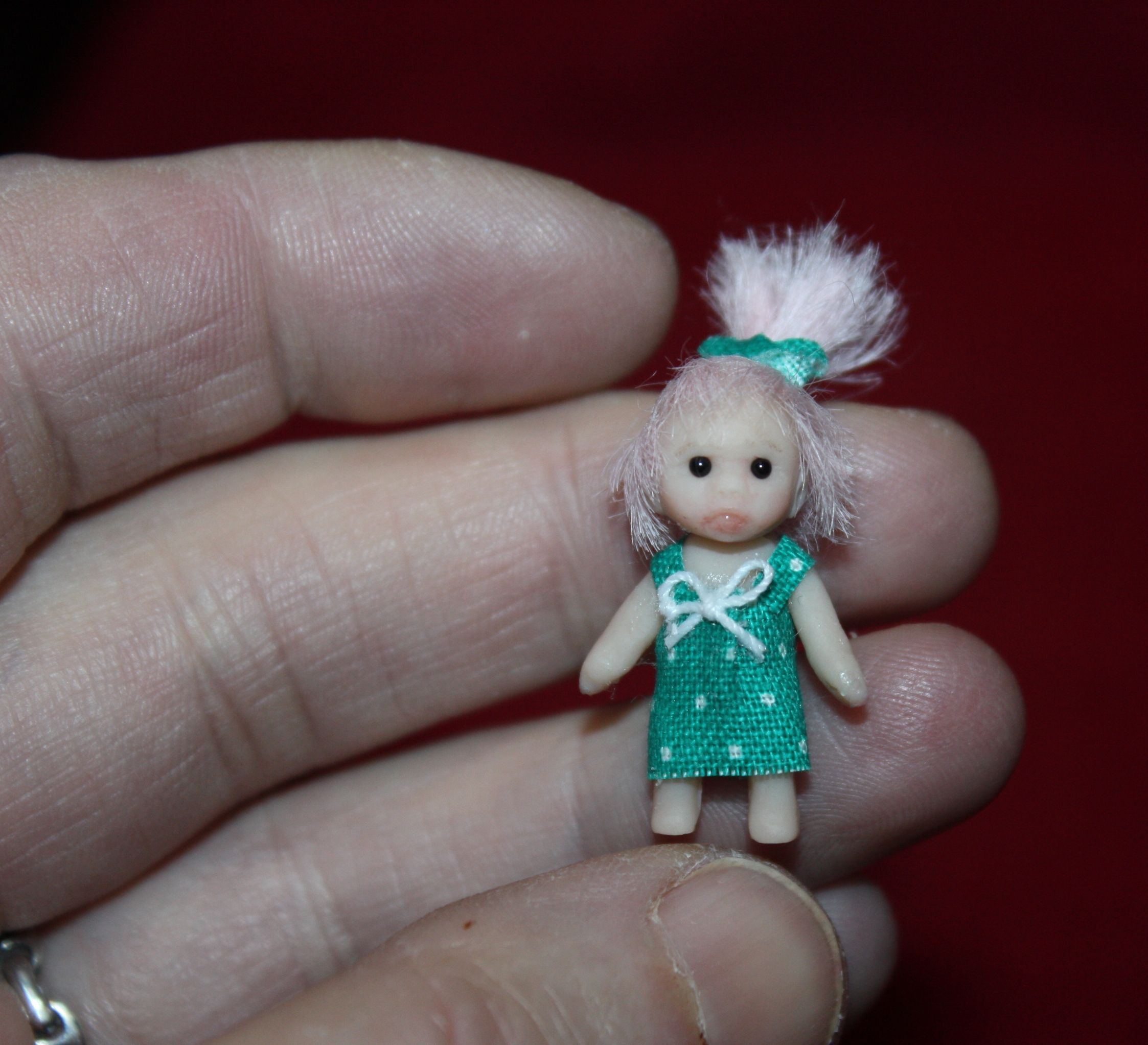 OOAK Miniature Baby Doll Polymer Baby Doll 1"